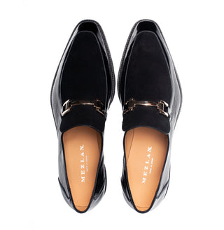 Mezlan 21763 Valone Men’s Shoes Hi-Shine Calf-Skin & Suede Leather Horse-Bit Slip-On Loafer (MZ3909)-AmbrogioShoes