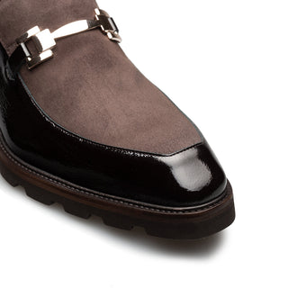 Mezlan 21763 Valone Men’s Shoes Hi-Shine Calf-Skin & Suede Leather Horse-Bit Slip-On Loafer (MZ3909)-AmbrogioShoes