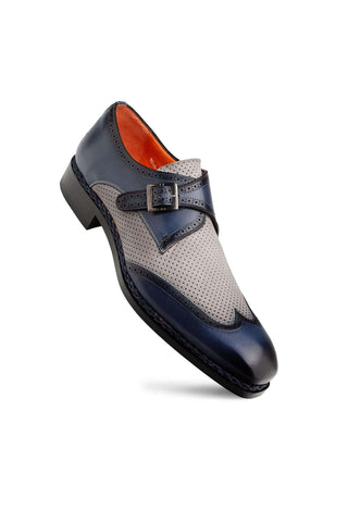 Mezlan 21876 Leather & Nubuck Single Monk-Strap-AmbrogioShoes
