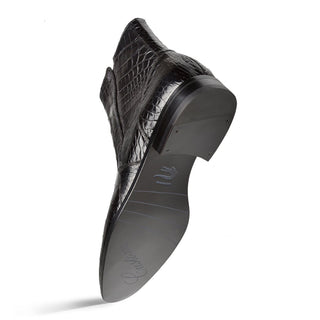 Mezlan 3663-J Belucci Men's Shoes Black Exotic Alligator Zipper Boots-AmbrogioShoes