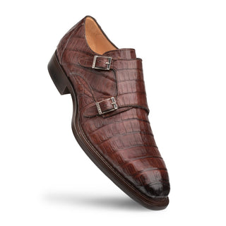 Mezlan 3998-F Prague Men's Shoes Sport Brown Exotic Crocodile Monk-Straps Loafers (MZS2217)-AmbrogioShoes