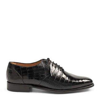 Mezlan 4291-J Men's Shoes Black Exotic Alligator Plain Toe Oxfords (MZ3281)-AmbrogioShoes