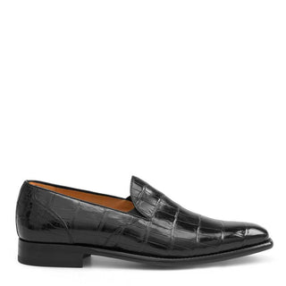 Mezlan 4490-J Men's Shoes Black Exotic Alligator Slip-On Loafers (MZ3278)-AmbrogioShoes