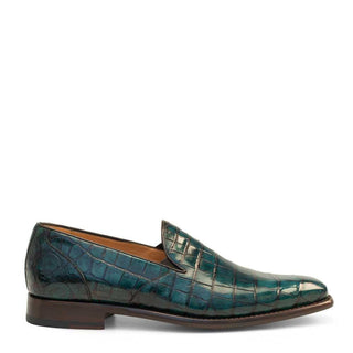 Mezlan 4490-J Men's Shoes Green Exotic Alligator Slip-On Loafers (MZ3279)-AmbrogioShoes