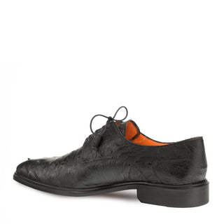 Mezlan 4531-S Men's Shoes Black Genuine Ostrich Derby Oxfords (MZ3315)-AmbrogioShoes