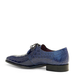 Mezlan 4542-J Men's Shoes Blue Jeans Exotic Alligator Derby Oxfords (MZ3277)-AmbrogioShoes