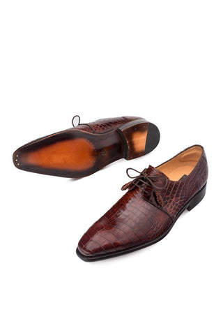 Mezlan 4574-J Moscow Alligator Plain Toe Derby
