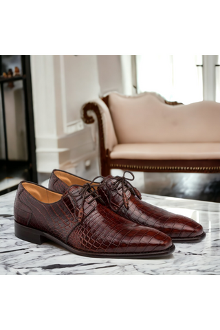 Mezlan 4574-J Moscow Alligator Plain Toe Derby
