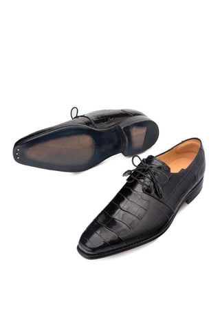 Mezlan 4574-J Moscow Alligator Plain Toe Derby (MZ3182)-AmbrogioShoes