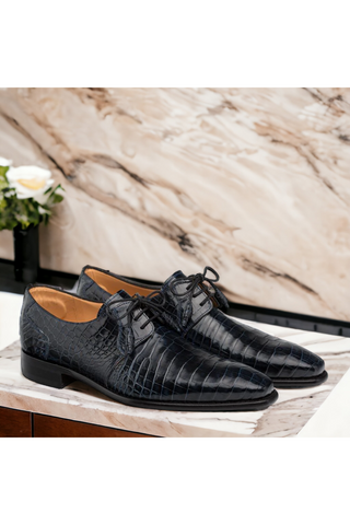 Mezlan 4574-J Moscow Alligator Plain Toe Derby (MZ3182)-AmbrogioShoes