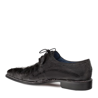 Mezlan 4732-S Tillson Men's Shoes Black Exotic Ostrich Derby Oxfords (MZ3299)-AmbrogioShoes