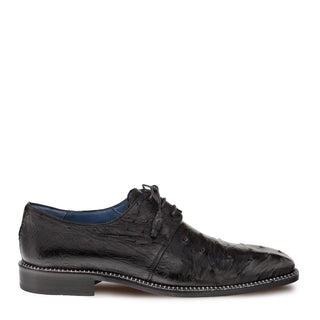 Mezlan 4732-S Tillson Men's Shoes Black Exotic Ostrich Derby Oxfords (MZ3299)-AmbrogioShoes