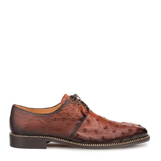 Mezlan 4732-S Tillson Men's Shoes Brandy Exotic Ostrich Derby Oxfords (MZ3276)-AmbrogioShoes