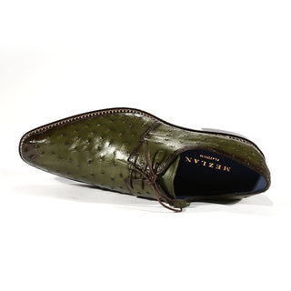 Mezlan 4732-S Tillson Men's Shoes Olive Exotic Ostrich Derby Oxfords (MZS3301)-AmbrogioShoes