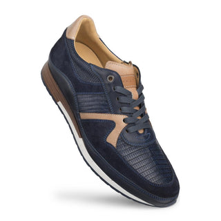 Mezlan 4766-L A802 Men's Shoes Blue Genuine Lizard / Suede / Calf-Skin Leather Sneaker (MZ3313)-AmbrogioShoes