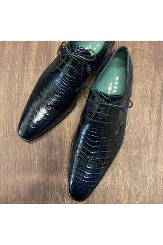Mezlan 4818-J Exotic Alligator Skin Cap-Toe Derby (MZ3368)-AmbrogioShoes