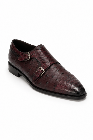 Mezlan 4957-SP Ostrich & Crocodile Double Monk-Strap