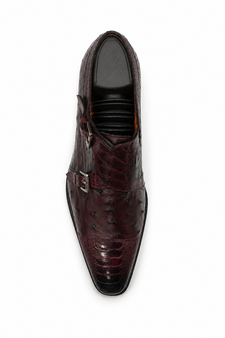 Mezlan 4957-SP Ostrich & Crocodile Double Monk-Strap