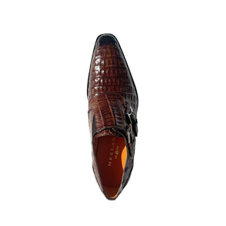 Mezlan 4990-F Sport Brown Exotic Crocodile-Skin Double Monk-Straps Loafers (MZ3671)-AmbrogioShoes