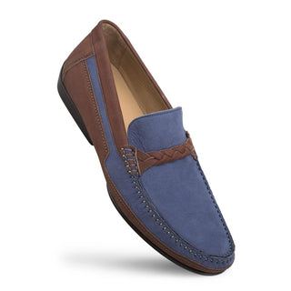 Mezlan 7315 R601 Men's Shoes Blue & Brown Suede Leather Moccasin Loafers (MZ3353)-AmbrogioShoes