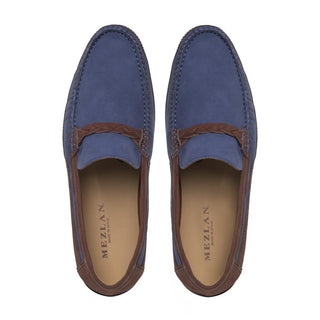 Mezlan 7315 R601 Men's Shoes Blue & Brown Suede Leather Moccasin Loafers (MZ3353)-AmbrogioShoes