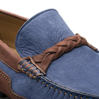 Mezlan 7315 R601 Men's Shoes Blue & Brown Suede Leather Moccasin Loafers (MZ3353)-AmbrogioShoes