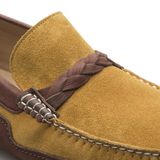 Mezlan 7315 R601 Men's Shoes Brown & Mustard Suede Leather Moccasin Loafers (MZ3354)-AmbrogioShoes