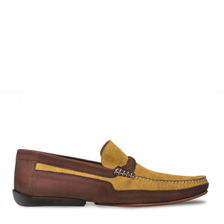 Mezlan 7315 R601 Men's Shoes Brown & Mustard Suede Leather Moccasin Loafers (MZ3354)-AmbrogioShoes