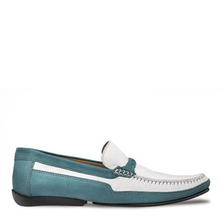 Mezlan 7315 R601 Men's Shoes Green & Bone Suede Leather Moccasin Loafers (MZ3355)-AmbrogioShoes