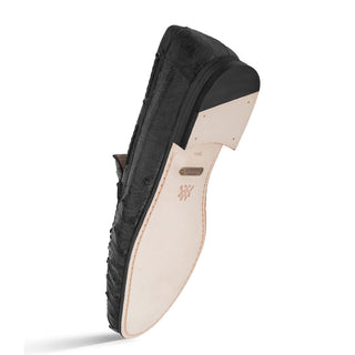 Mezlan 7318-S-RX612 Men's Shoes Black Brandy Exotic Ostrich Dress Moccasin Loafers (MZ3496)-AmbrogioShoes