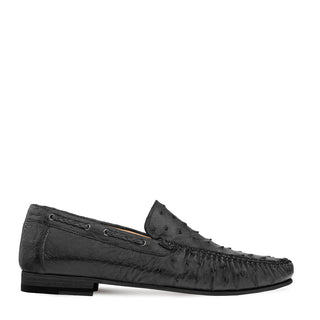Mezlan 7318-S-RX612 Men's Shoes Black Brandy Exotic Ostrich Dress Moccasin Loafers (MZ3496)-AmbrogioShoes