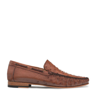 Mezlan 7318-S-RX612 Men's Shoes Brandy Exotic Ostrich Dress Moccasin Loafers (MZ3375)-AmbrogioShoes