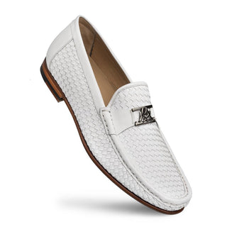 Mezlan 7324-R603 Men's Shoes White Woven Calf-Skin Leather Monk-Straps Loafers (MZ3334)-AmbrogioShoes