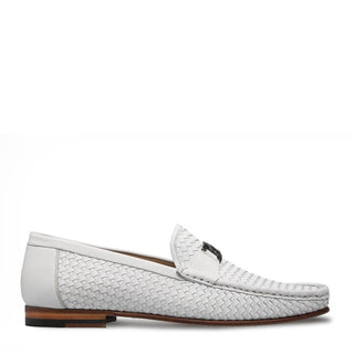 Mezlan 7324-R603 Men's Shoes White Woven Calf-Skin Leather Monk-Straps Loafers (MZ3334)-AmbrogioShoes