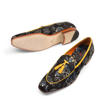 Mezlan 8824 Calf Accents Black/Tan Loafers (MZ2907)-AmbrogioShoes