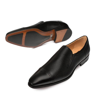 Mezlan 9005 Barron Men's Shoes Black Calf-Skin Leather Slip-On Loafers (MZ3363)-AmbrogioShoes