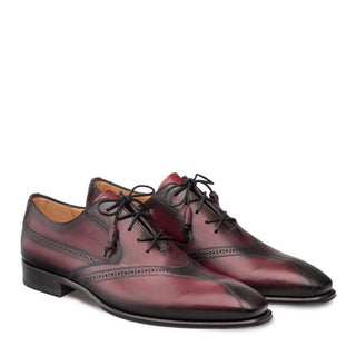 Mezlan Bertone Men's Shoes Burgundy Calf-Skin Leather Oxfords 9341 (MZ3116)-AmbrogioShoes