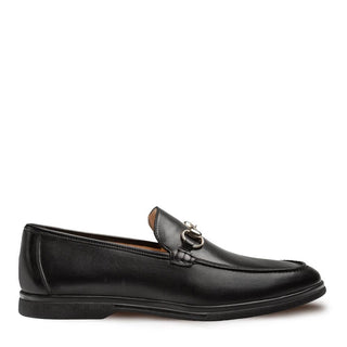 Mezlan 9512 Xavier Men's Designer Shoes Black Calf-Skin Leather Horsebit Loafers (MZ3297)-AmbrogioShoes