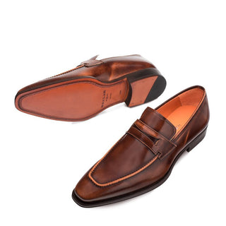 Mezlan 9621 Galina Men's Shoes Tan Calf-Skin Leather Penny Loafers (MZ3244)-AmbrogioShoes