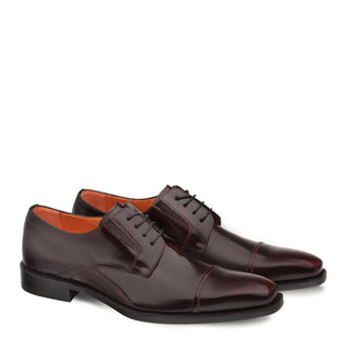 Mezlan 9724 Emilio Men's Shoes Burgundy Calf-SKin Leather Cap-Toe Oxfords (MZ3270)-AmbrogioShoes