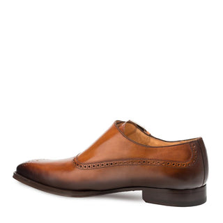 Mezlan 9730 Phillipe Men's Shoes Cognac Calf-Skin Leather Monk-Strap Loafers (MZS3336)-AmbrogioShoes
