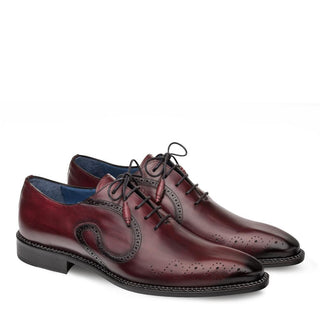 Mezlan 9743 Ellwood Men's Shoes Burgundy Calf-Skin Leather Oxfords (MZ3247)-AmbrogioShoes