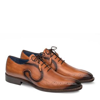 Mezlan 9743 Ellwood Men's Shoes Cognac Calf-Skin Leather Oxfords (MZ3248)-AmbrogioShoes