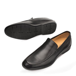 Mezlan 9775 Berkley Men's Shoes Black Calf-SKin Leather Slip-On Loafers (MZ3272)-AmbrogioShoes