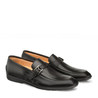 Mezlan 9805 Granby Men's Shoes Black Calf-Skin Leather Monk-Strap Loafers (MZ3282)-AmbrogioShoes