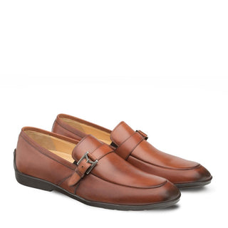Mezlan 9805 Granby Men's Shoes Cognac Calf-Skin Leather Monk-Strap Loafers (MZ3283)-AmbrogioShoes