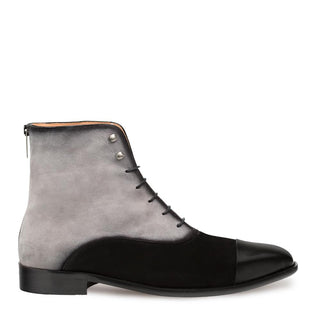 Mezlan 9866 Harlem Men's Shoes Black & Gray Suede / Calf-SKin Leather Boots (MZ3267)-AmbrogioShoes