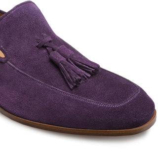 Mezlan 9899 R607 Men's Shoes Purple Suede Leather Tassel Loafers (MZ3356)-AmbrogioShoes