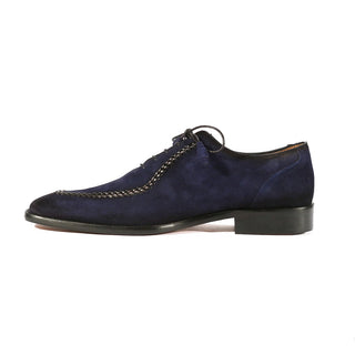 Mezlan 9949 Men's Shoes Blue Hand-Finished Italian Suede Leather Oxfords (MZS3307)-AmbrogioShoes