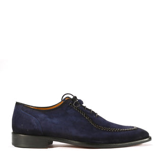 Mezlan 9949 Men's Shoes Blue Hand-Finished Italian Suede Leather Oxfords (MZS3307)-AmbrogioShoes